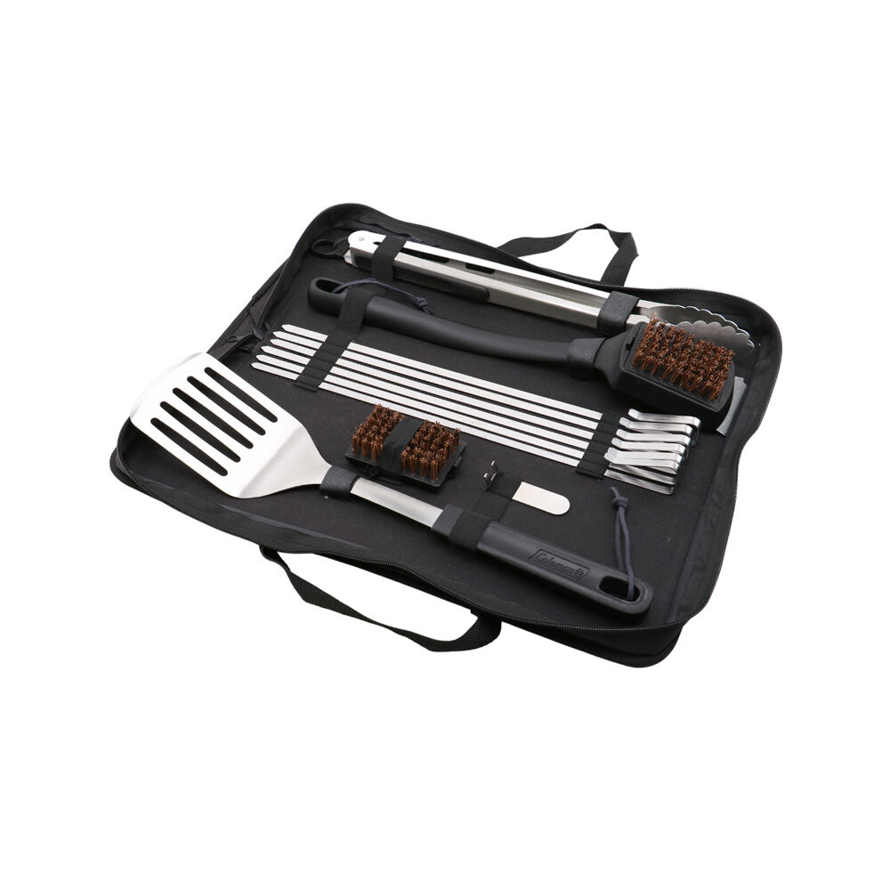 Coleman BBQ Outdoor Kit Camping Cooking/Cleaning Tools Set w/ Case (11 Pieces)