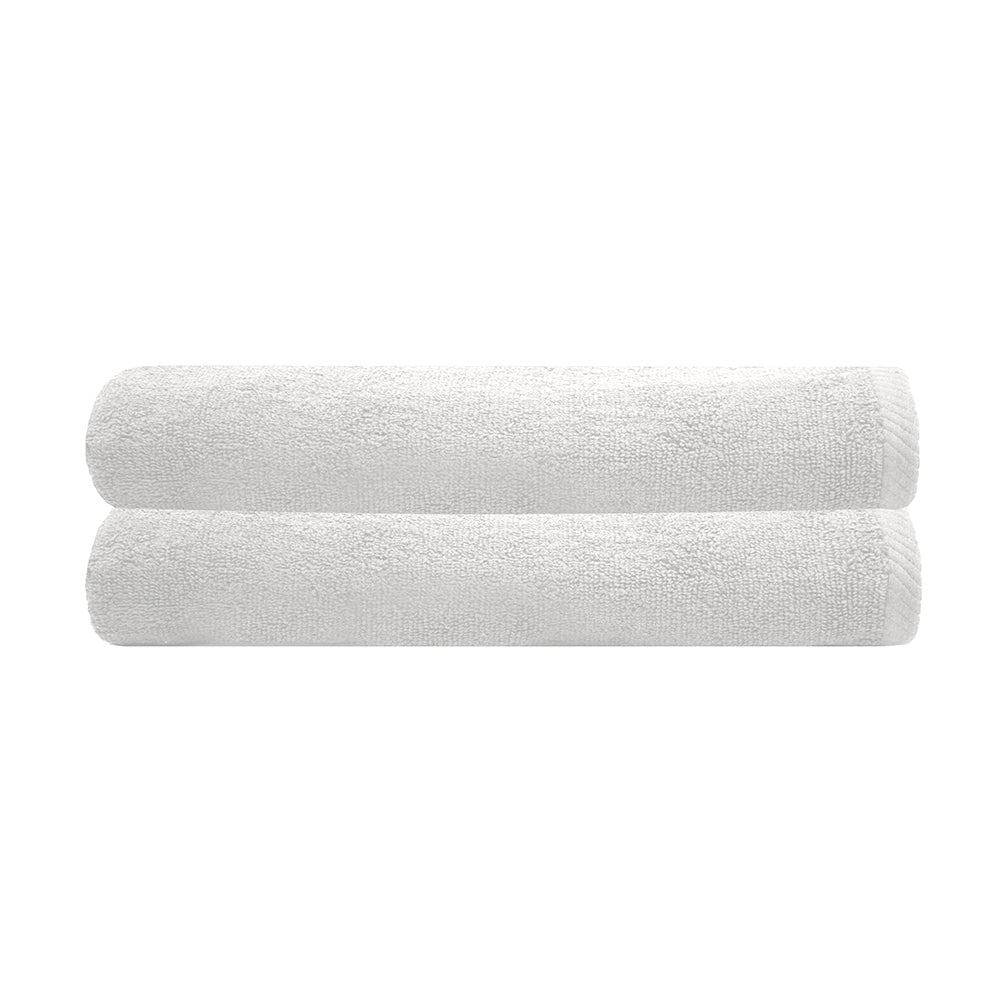 Bambury Ultra soft Chateau Bath Sheet 80x160cm White Cotton Woven Home Decor (2 Pieces)