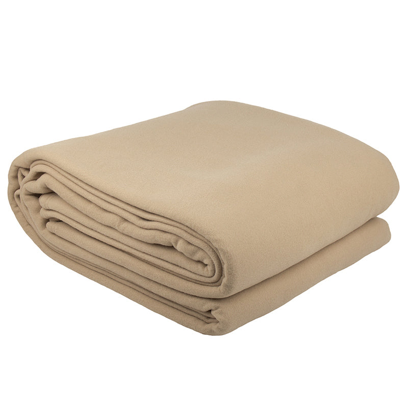 Bambury Queen Bed Villa Polar Fleece Blanket Camel Soft Woven Home Bedding