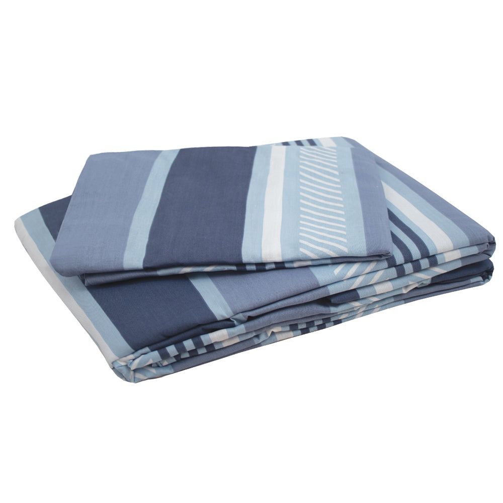 Bambury Single Bed Indiana Blue Quilt Cover Set Soft Woven Home Decor Bedding
