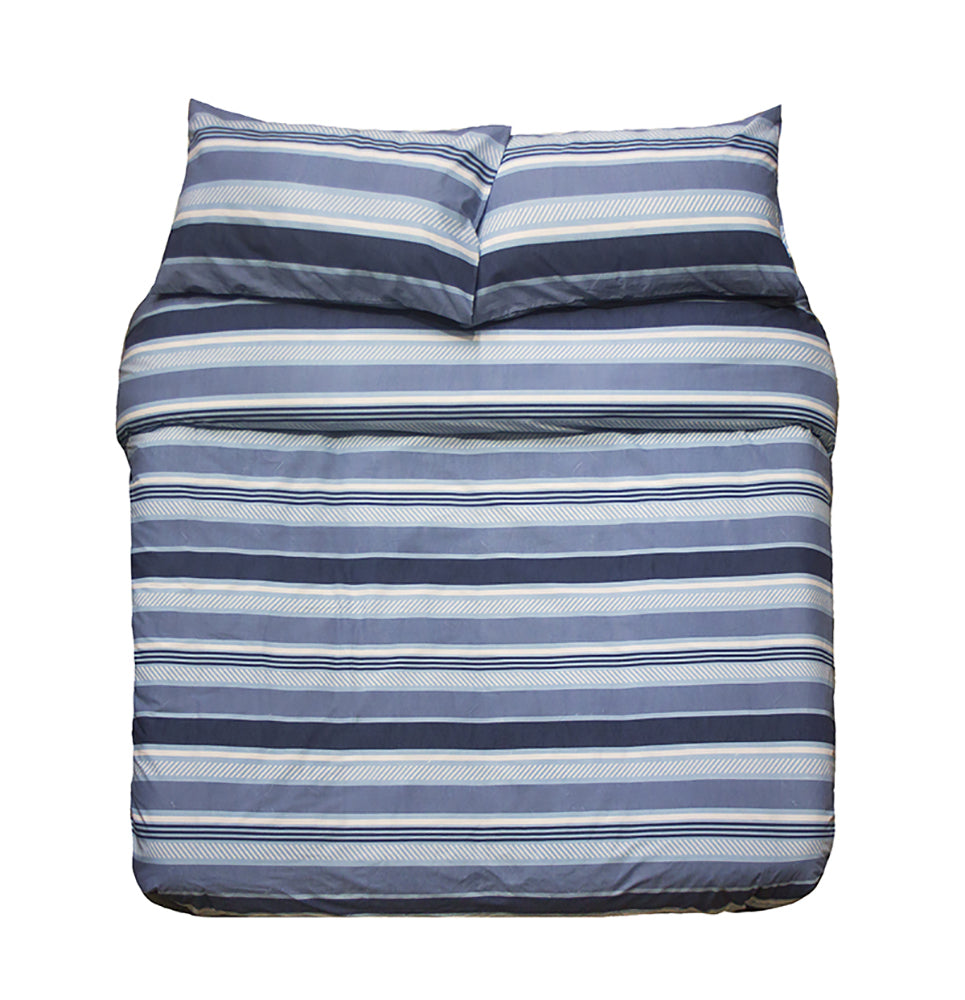 Bambury Single Bed Indiana Blue Quilt Cover Set Soft Woven Home Decor Bedding — image 2