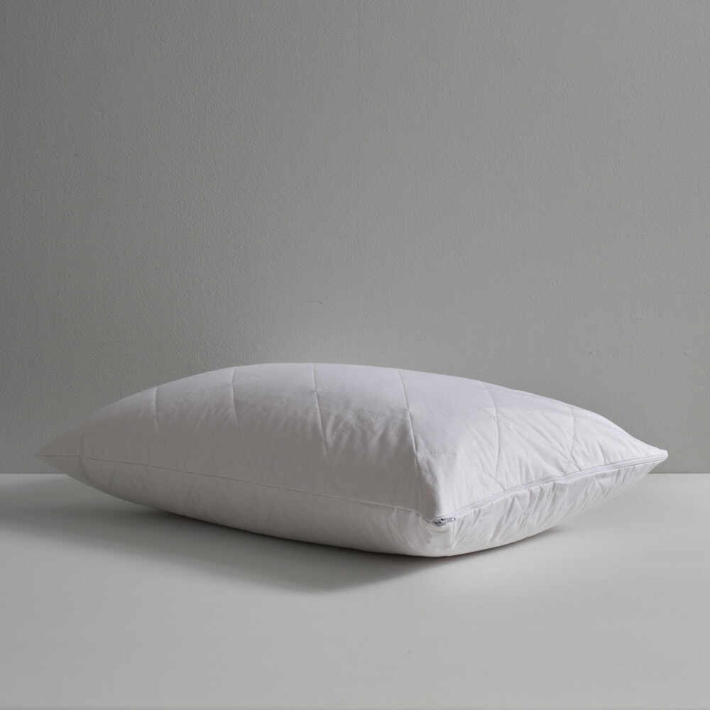 Canningvale 73cm 200 Gsm Cotton Diamond-Quilted Pillow Protector Cover White — image 2