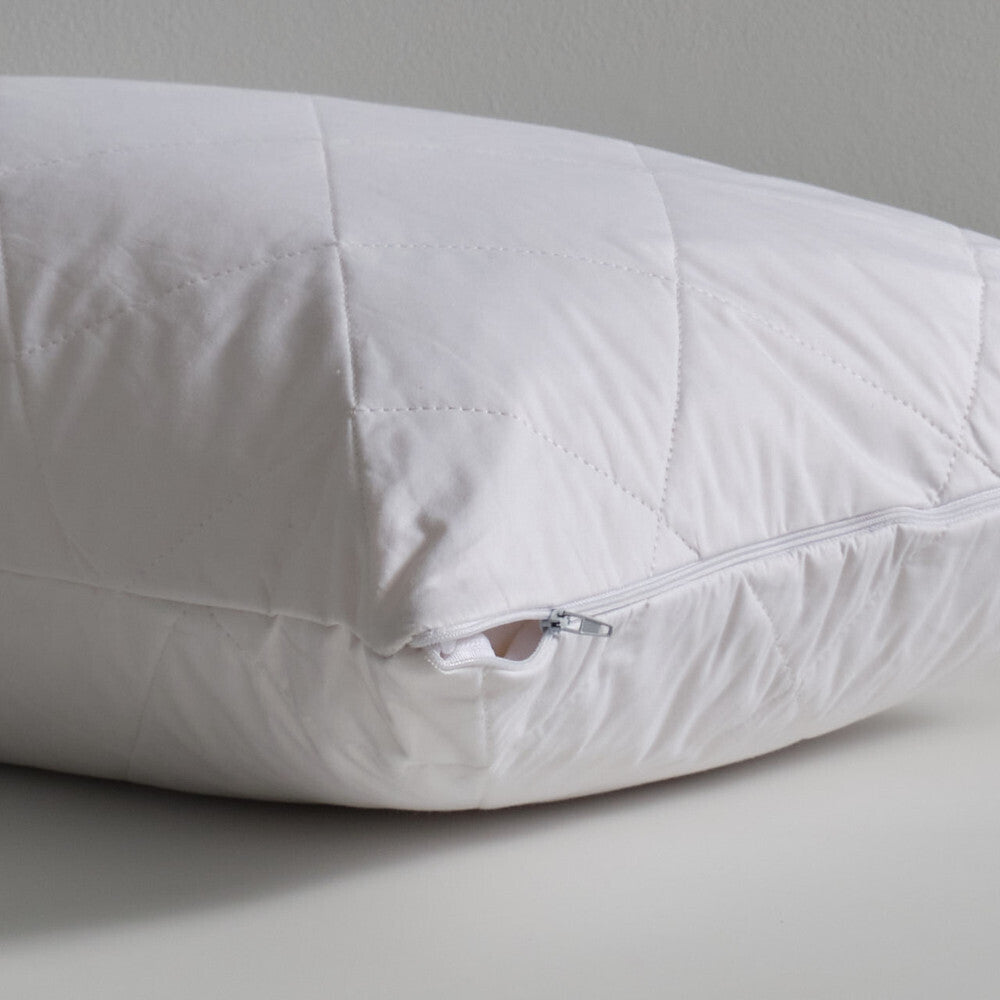 Canningvale 73cm 200 Gsm Cotton Diamond-Quilted Pillow Protector Cover White