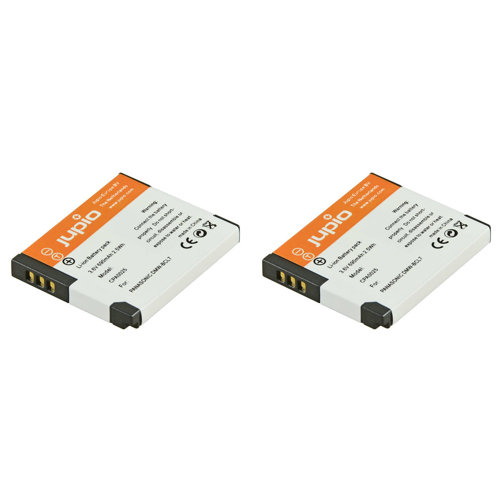 Jupio Li-Ion 3.6V 690mAh Rechargeable Battery For Panasonic DMW-BCL7 Camera (2 Pack)