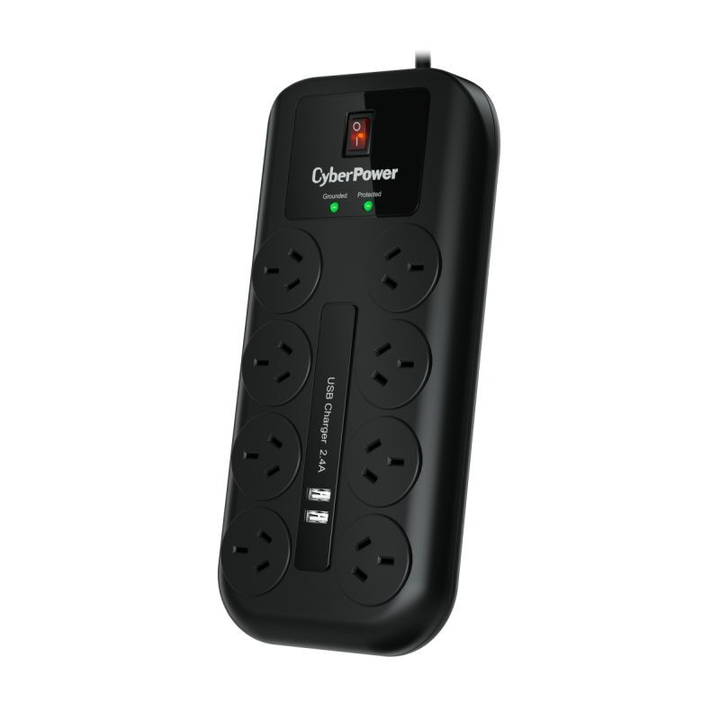 Cyberpower USB Charging/8 Outlet Port Surge Protector for Home/Office Appliances