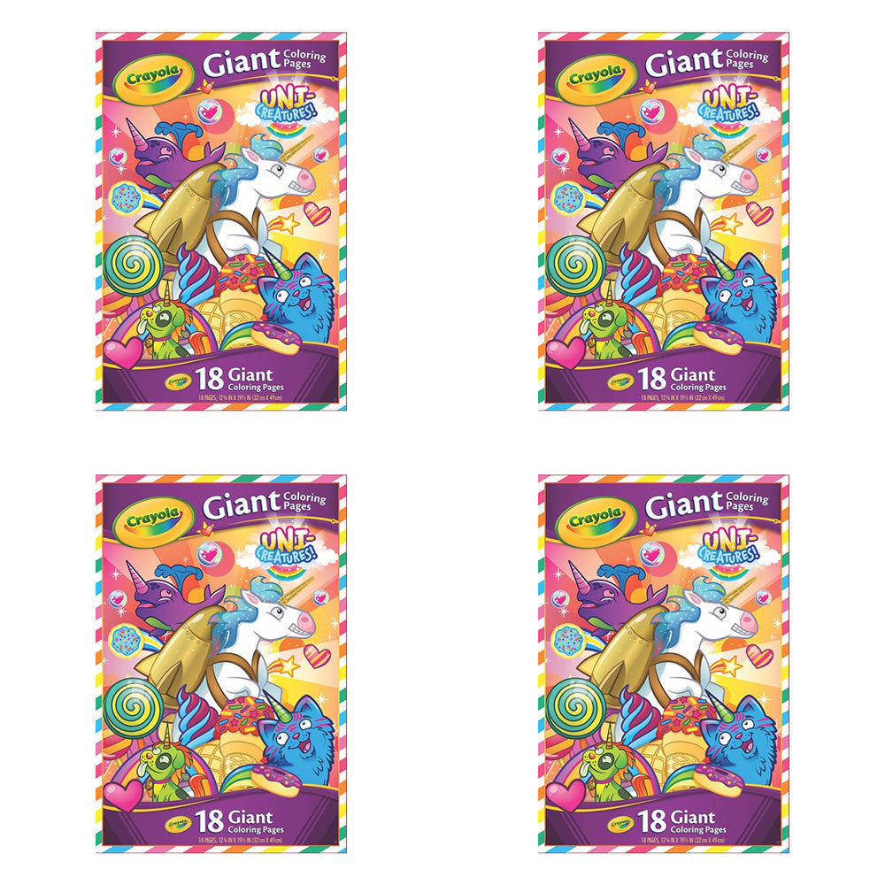 Crayola Giant 18pg Colouring Pages Foldalope Uni Creatures Kids/Children 3y+ (4 Pack)