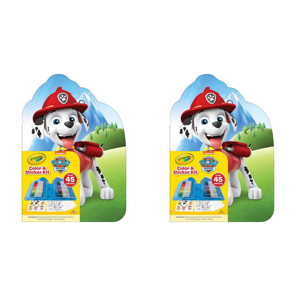 Crayola Colour & Sticker Art Kit Markers/Pages/Stickers Paw Patrol Kids 4y+ (2 Pack)