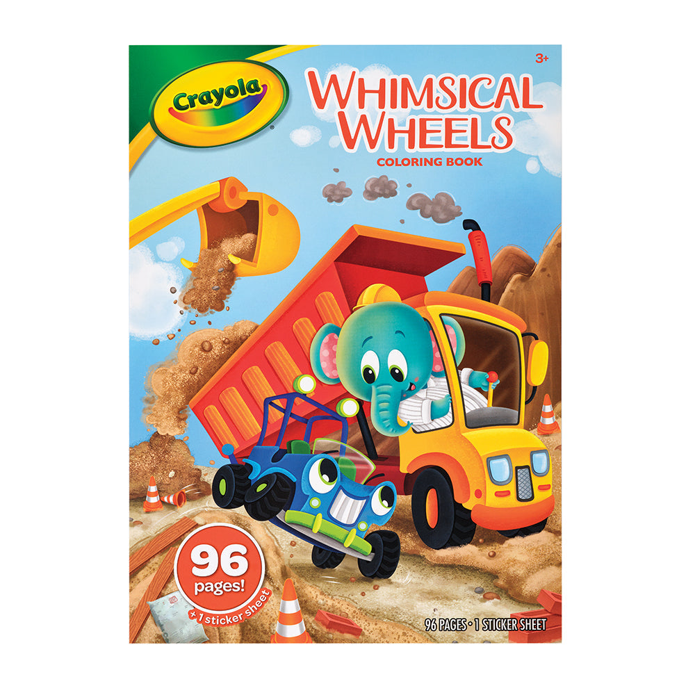 Crayola Kids/Childrens Creative 96 Page Whimsical Wheels Art Coloring Book 36m+