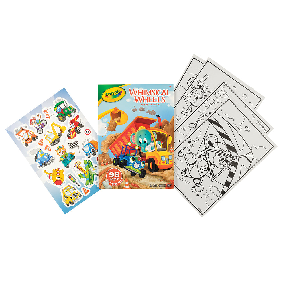 Crayola Kids/Childrens Creative 96 Page Whimsical Wheels Art Coloring Book 36m+ — image 3