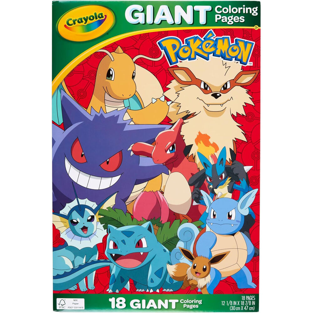 Crayola Pokemon Giant Colouring Pages 30x47cm Craft Kit Kids/Children 3y+