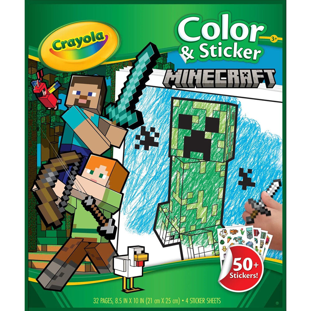Crayola Colour & Sticker Activity Book Craft Kit Minecraft Kids/Children 3y+