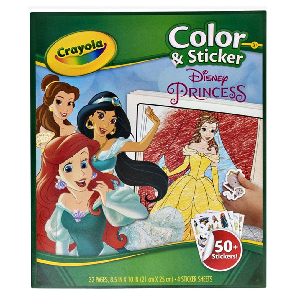 Crayola 32pg Colour & Sticker Disney Princess Kids/Children Drawing Book 3y+