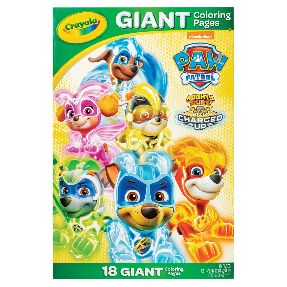Crayola 18pg Crayola 30x47cm Paw Patrol Giant Colouring Pages Activity Picture Kids 3y+