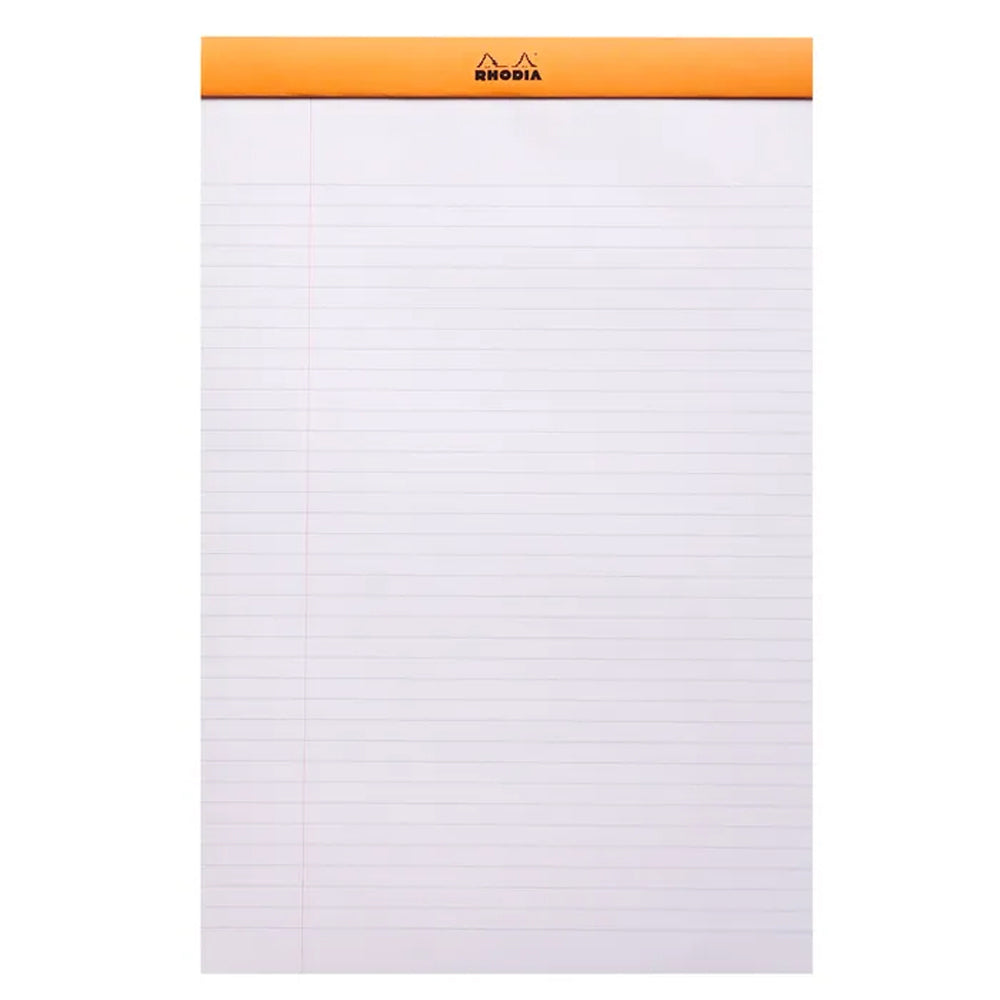 Rhodia No.19 Top Stapled A4+ Notepad Office Stationery Ruled w/ Margin Orange — image 2