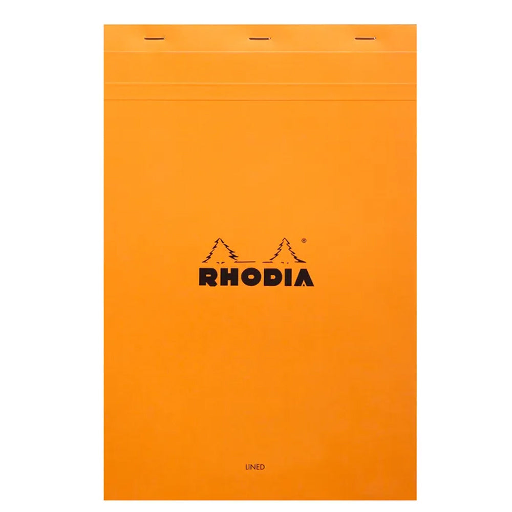 Rhodia No.19 Top Stapled A4+ Notepad Office Stationery Ruled w/ Margin Orange