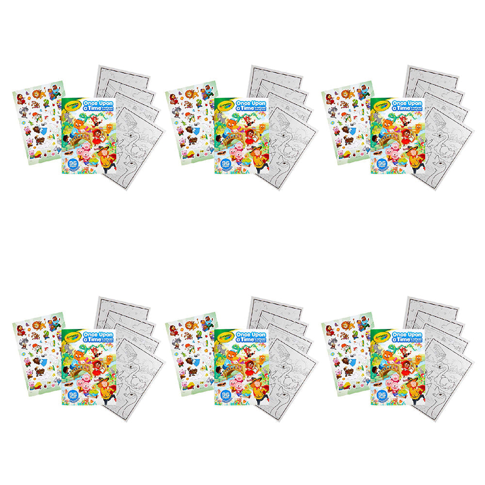 Crayola 96-Page Fairytales Colouring Art Book w/ Stickers For Kids 3+ (6 Pack)