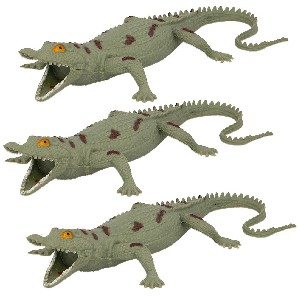 Fumfings Animal Stretchy Beanie Crocodile 24cm Prank 3y+ Toy Child/Kids Green (3 Pack)