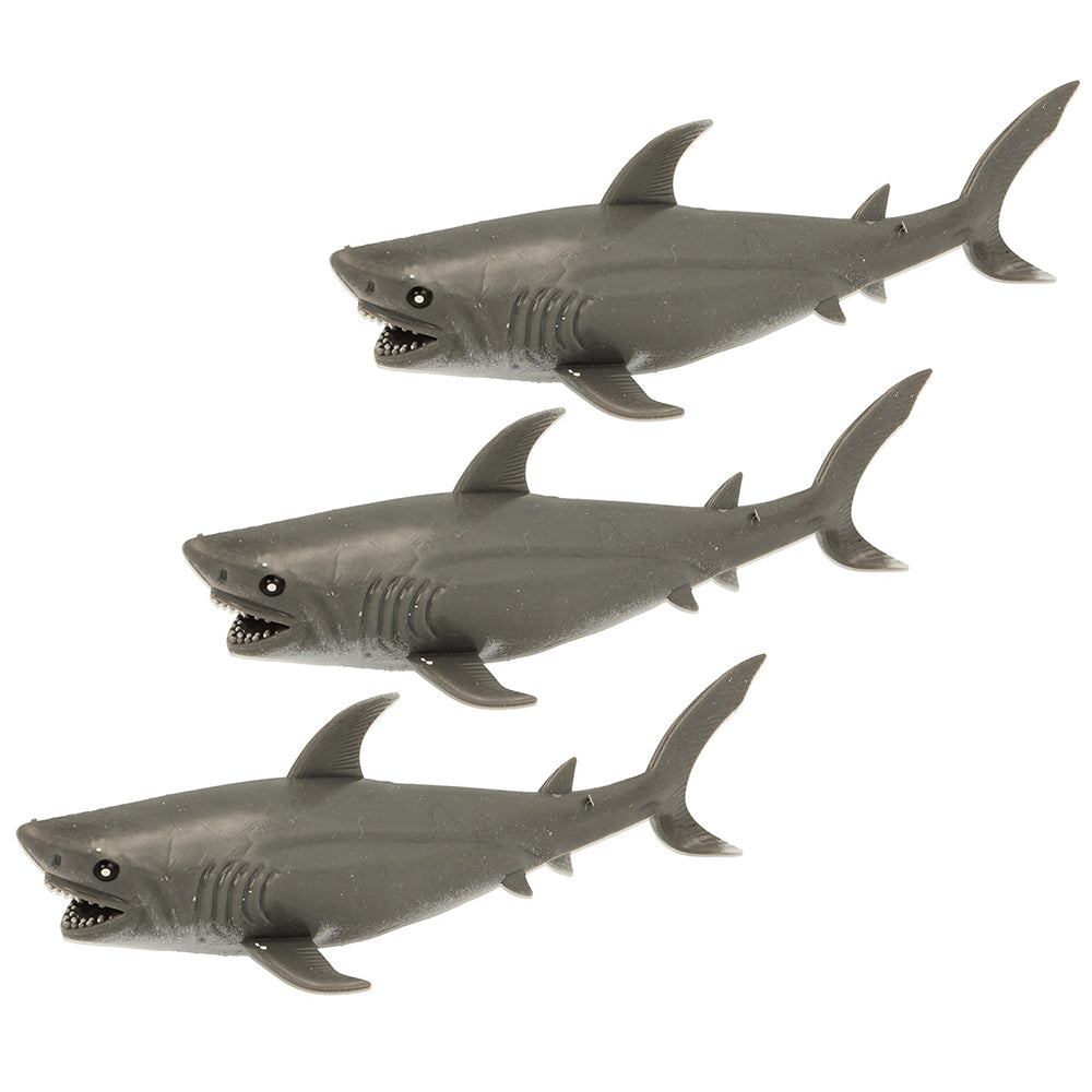 Fumfings Animal 22cm Stretchy Beanie Great White Shark 3y+ Kids Toys Asst (3 Pack)