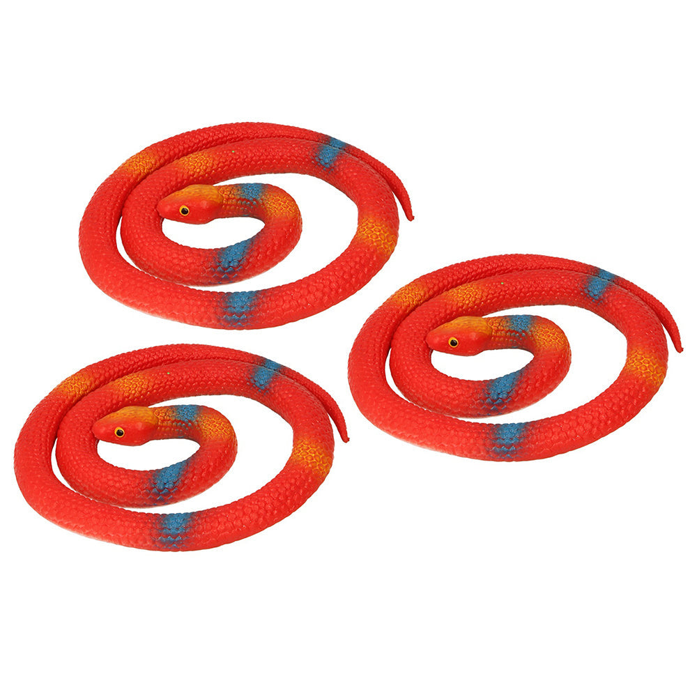 Fumfings Animal Stretchy Coiled Snake 13cm Wildlife/Jungle Play 3y+ Toy Kids (3 Pack)