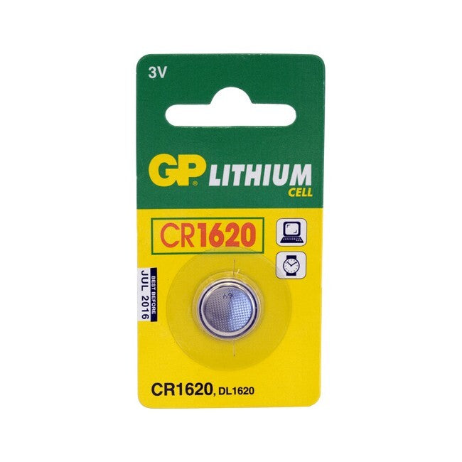 GP 75MAH 3V DL1620/CR1620 Lithium Battery Button Cell/Coin f/ Small Devices (3 Pieces) — image 2