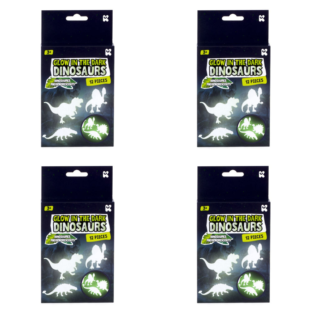 Pocket Money Fun 12pc Pocket Money Fun Glow In The Dark Dinosaurs Shapes Sticker Kids Toy 3y+ (4 Pack)