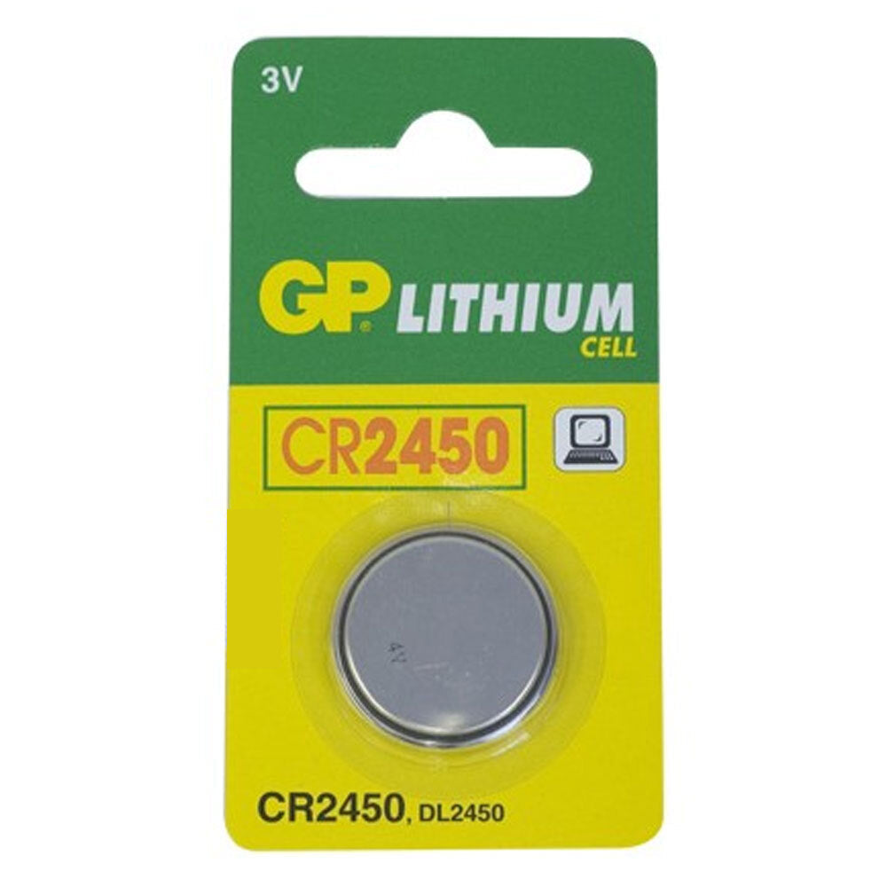 GP 550MAH 3V DL2450/CR2450 Lithium Battery Button Cell/Coin f/ Small Devices