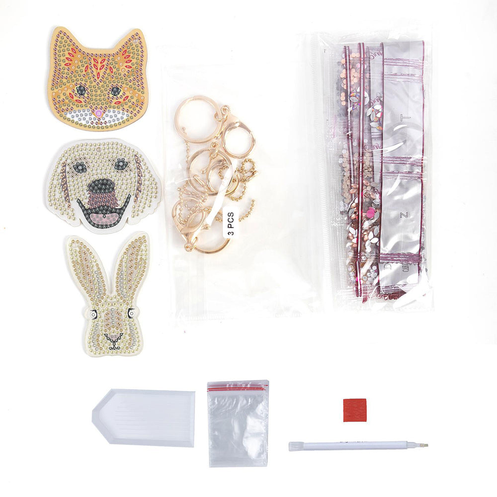 Craft Buddy Perfect Pets Keyring Diamond/Crystal Art Kit Kids/Family 8y+ (3 Pieces) — image 3