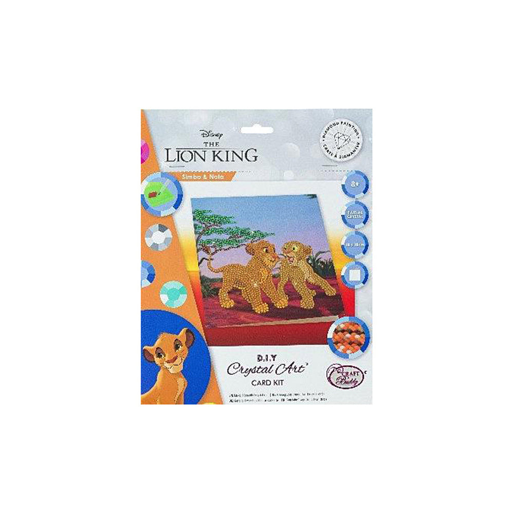 Craft Buddy Simba & Nala Diamond Painting Crystal Art Card 18cm Kids/Family 8y+