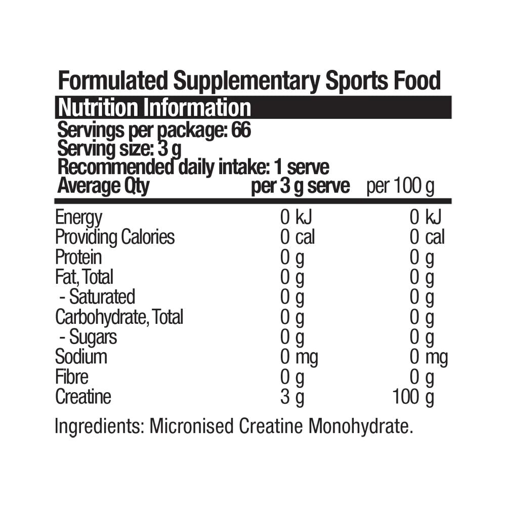 BSc 200g Unflavoured Pure Micronised Creatine Monohydrate Powder 66 Serves — image 4