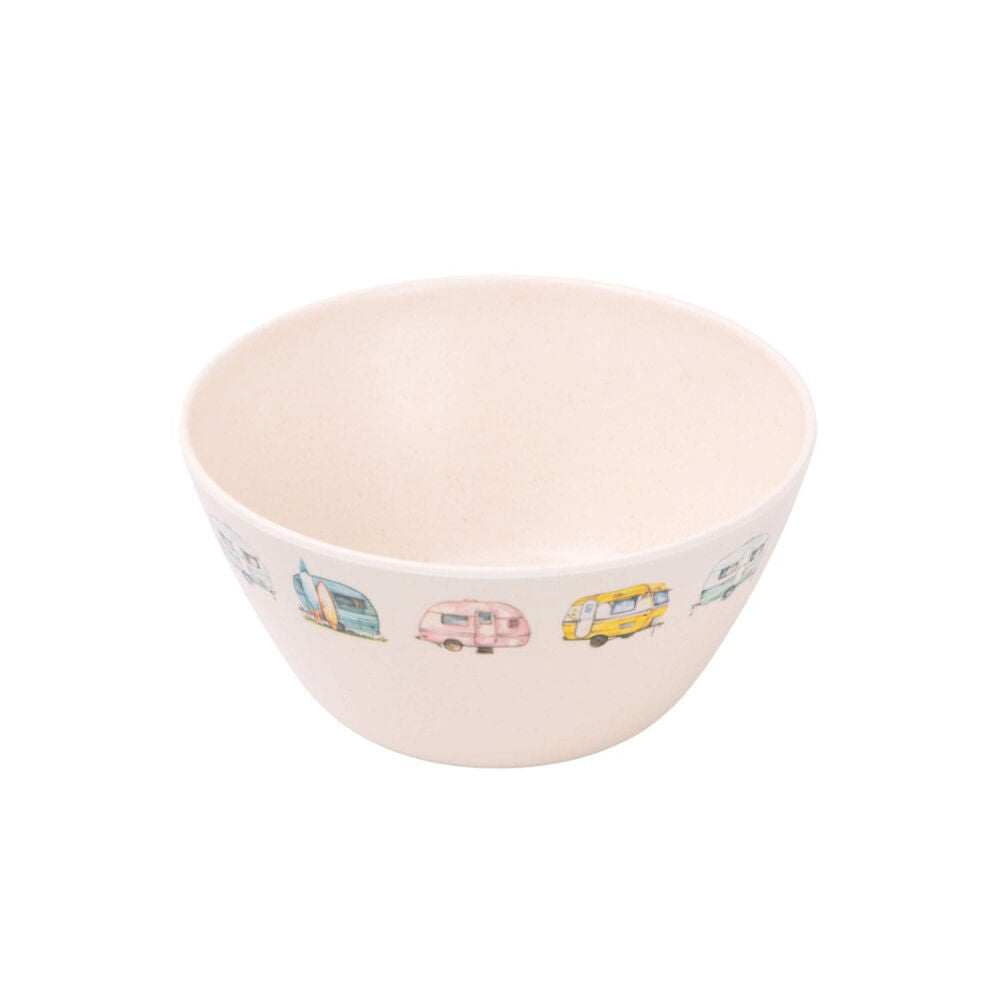 Splosh Round Camping Bowl White Caravan Bamboo Melamine Soup 15cm — image 2