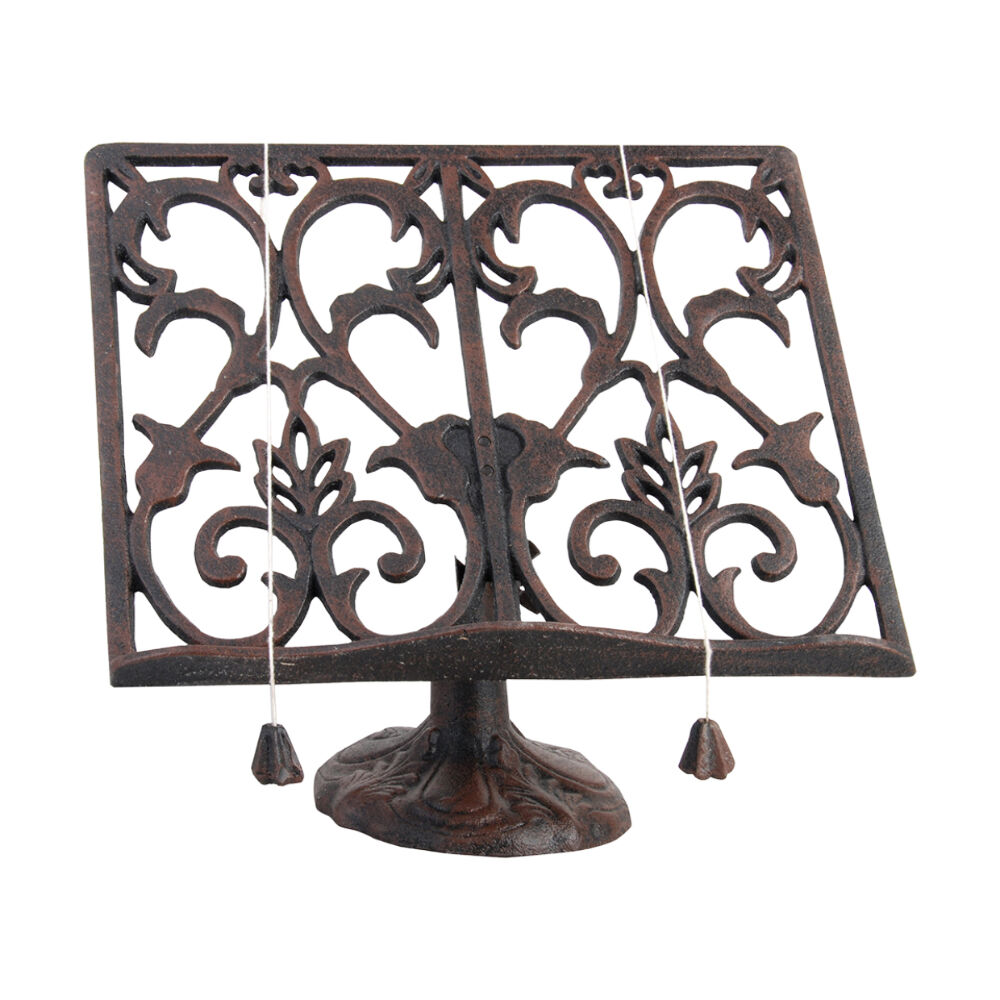 Esschert Design 26.3cm Antique Brown Kitchen Decor Cast Iron Cookbook Stand