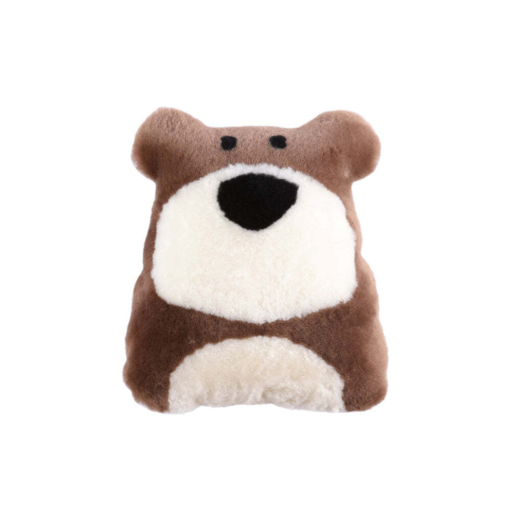Huxford Grove Sheepskin Pet Bear Cushion Home Decorative Pillow 35x40cm Brown
