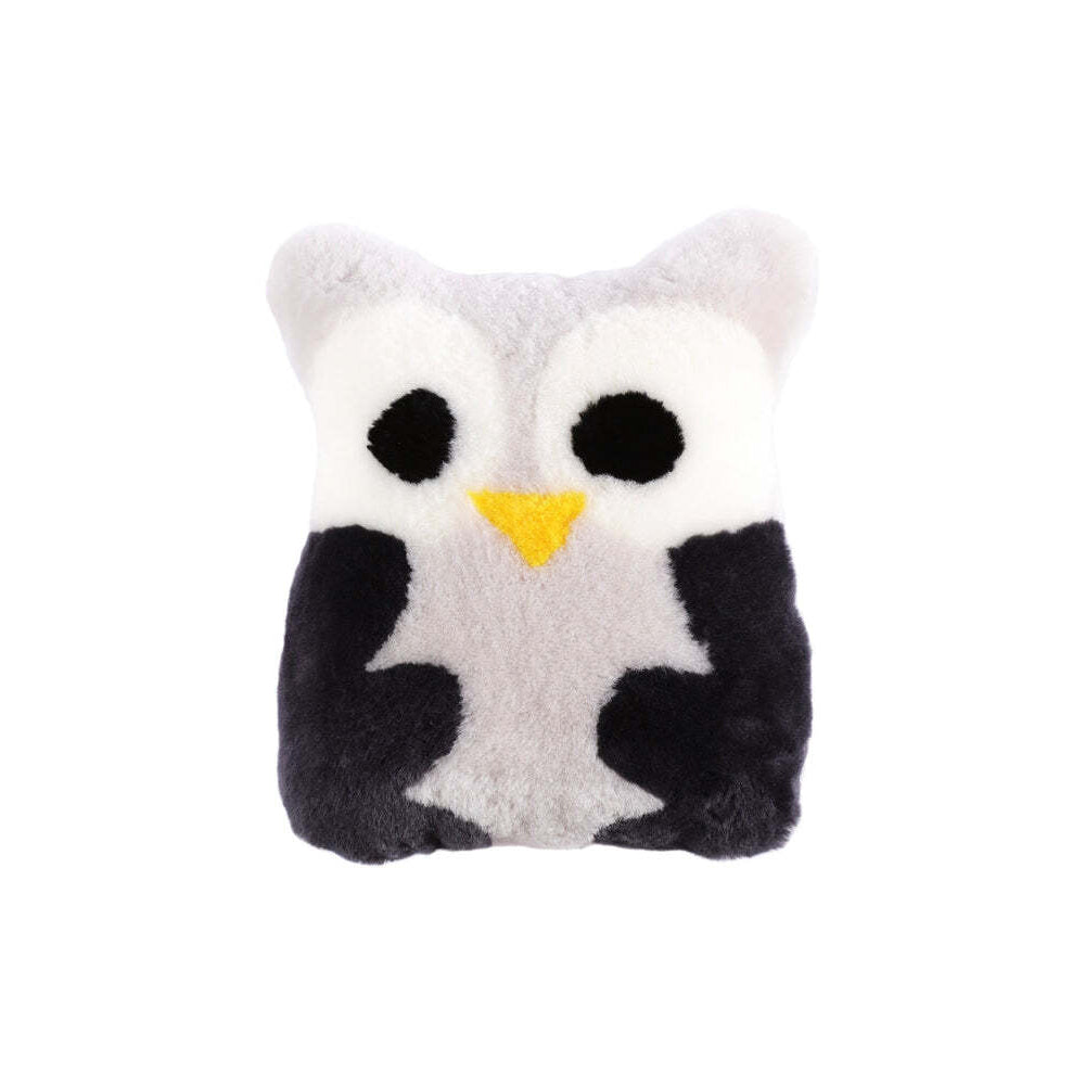 Huxford Grove Sheepskin Pet Owl Cushion Home Decorative Pillow 35x40cm — Grey