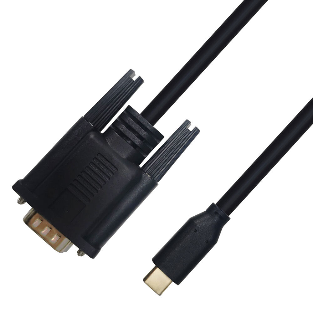 Cruxtec 4.5mm Nickel USB-C Male To VGA Male Cable 2m Black 1080P/60Hz Aluminium — image 3