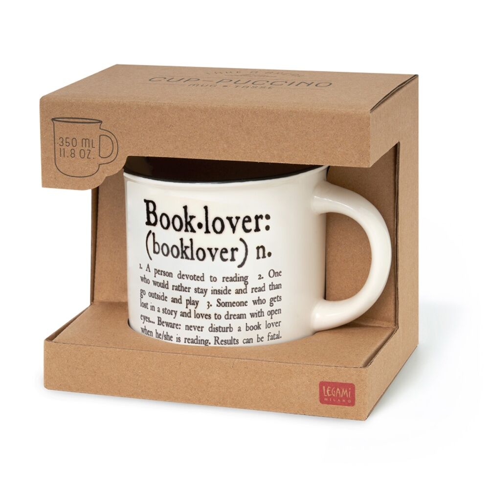 Legami Cup Puccino Bone China Mug Book Lover Printed Design 350ml Large Gift — image 2
