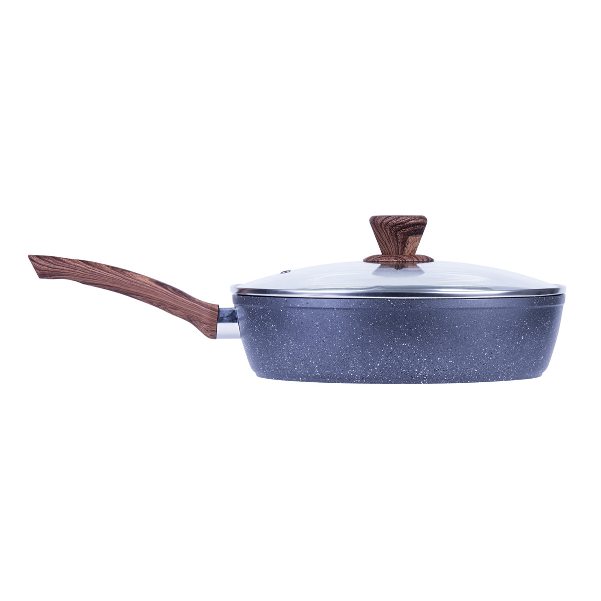 Clevinger 28cm Forged Aluminium w/Lid 4 Layer Round Non-Stick Saute Pan Black — image 2