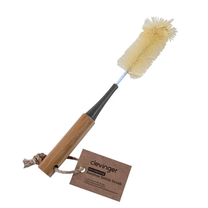 Clevinger Eco Cleaning 30cm Bamboo Bottle/Vase Brush Hand Scrub Bristle Washing