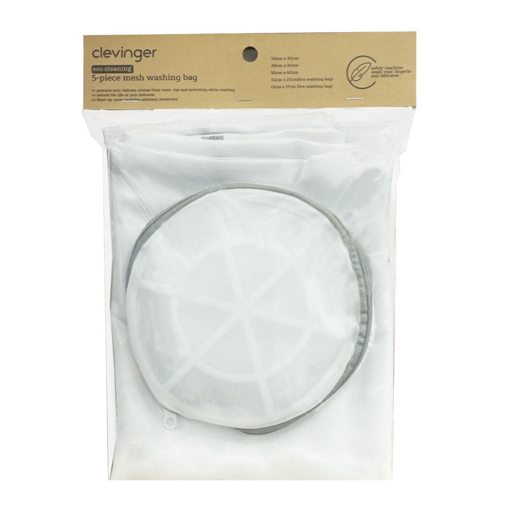 Clevinger 40/50/60cm Eco Clean Mesh Bag Clothing/Bra Washing/Laundry Bag Set (5 Pieces)