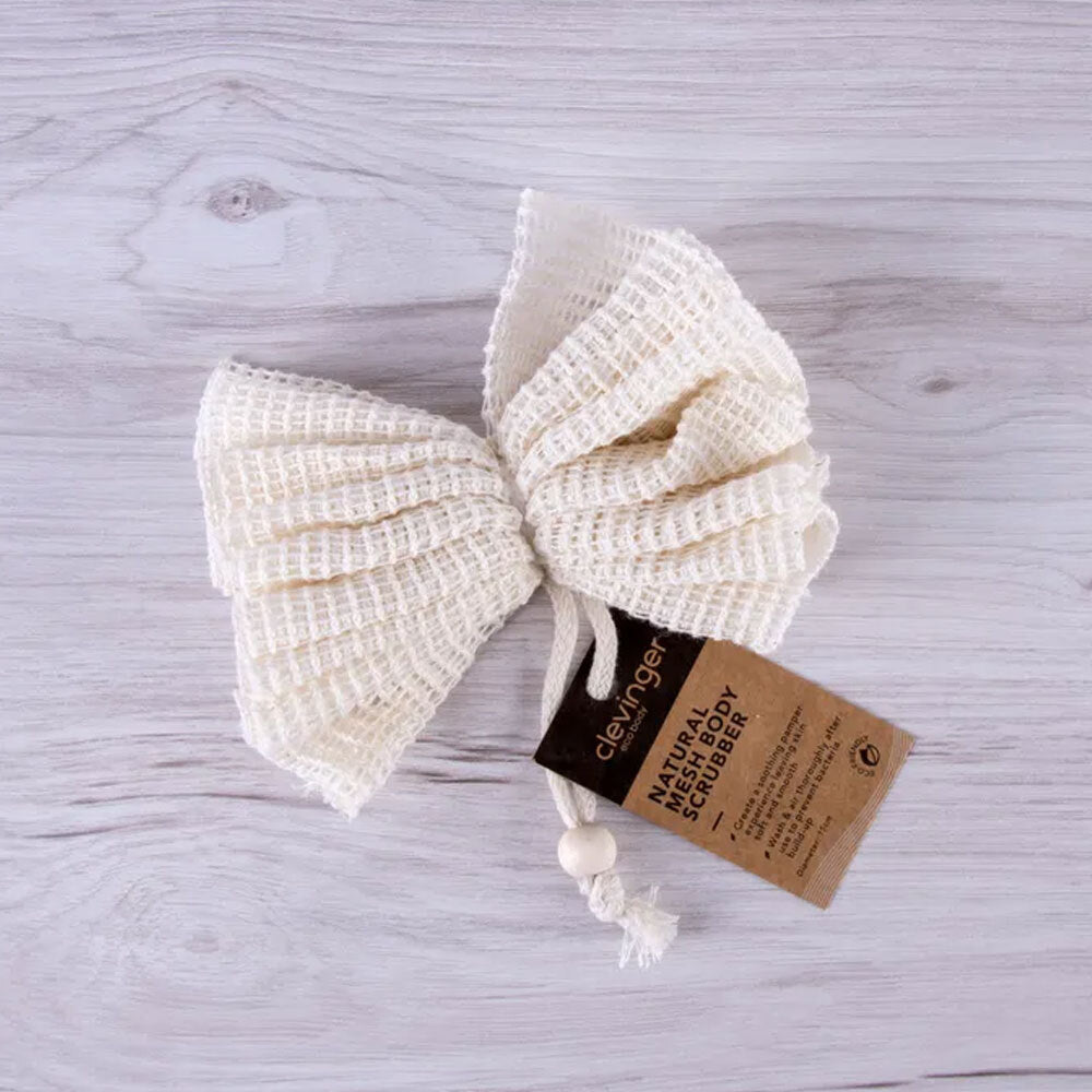 Clevinger Eco Natural Linen Cotton Yarn Mesh Body Cleaning Shower Scrubber — image 3