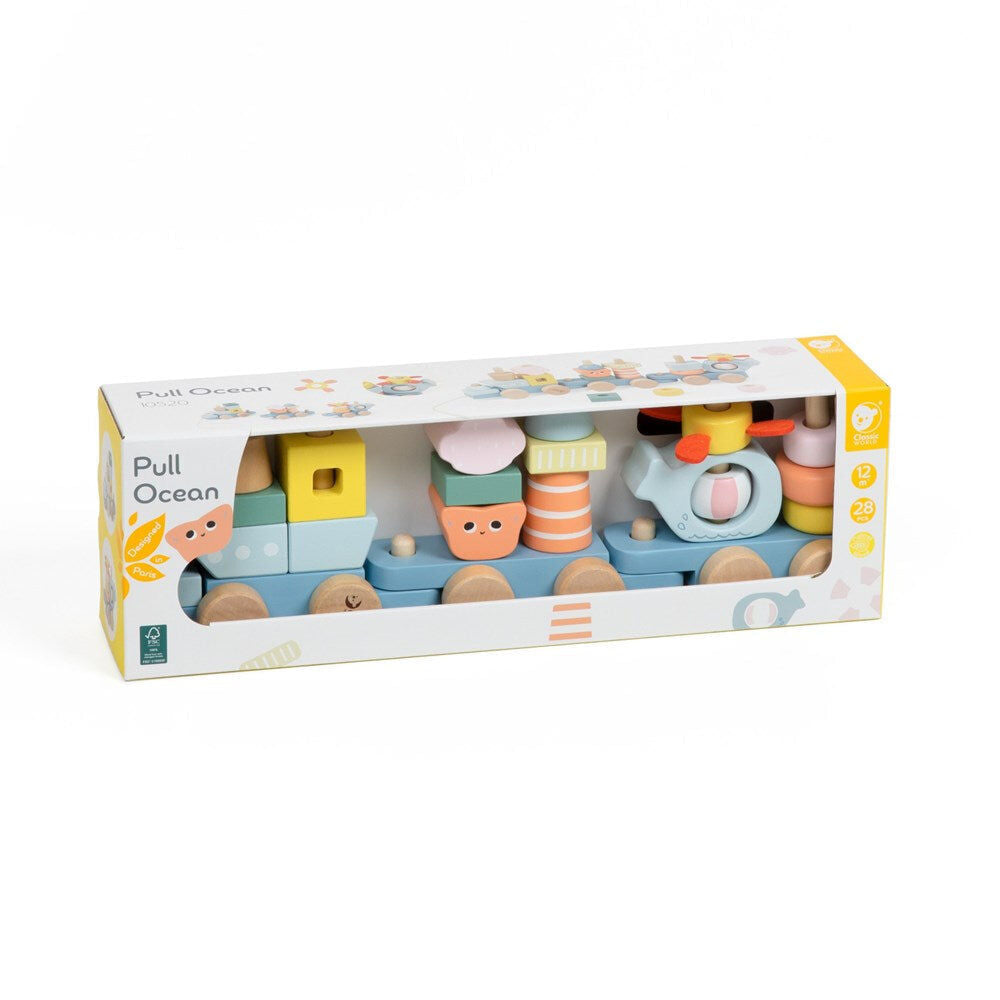 Classic World 12M+ Pull Along Children's Wooden Ocean Playset