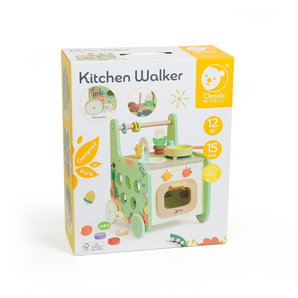 Classic World 12M+ 2-in-1 Kitchen Baby Walker with Activities