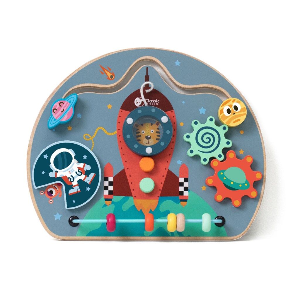 Classic World 12M+ Children's Wooden Busy Board Space Rocket — image 2