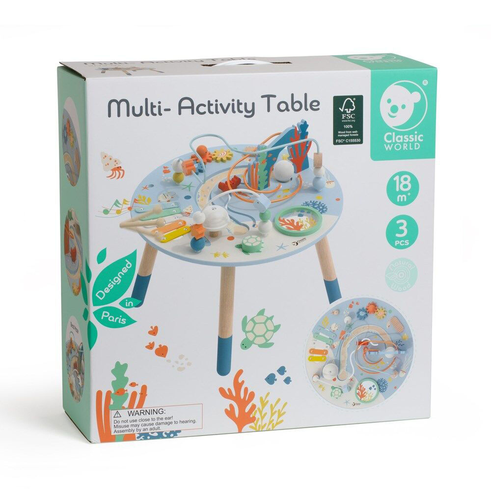 Classic World 18M+ Wooden Multi-Activity Table for Children and Toddlers