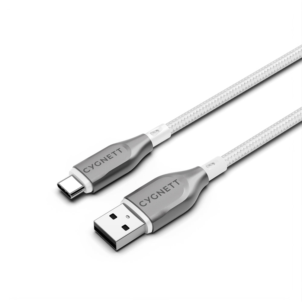 Cygnett Armoured USB-C to USB-A Charger & Data Sync Transfer Cable 1M White (2 Pack) — image 2