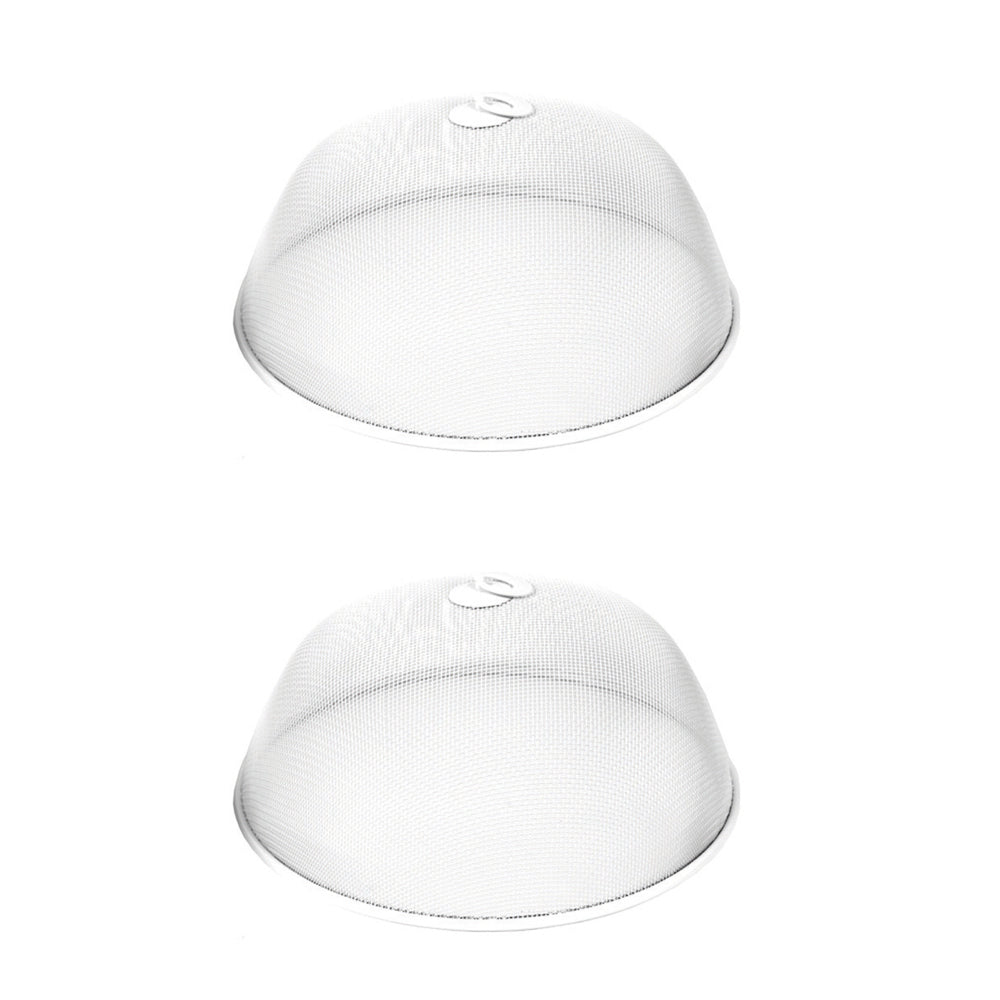 Davis & Waddell Metal Mesh Food Dome Cover 35cm Insect Protector Round White (2 Pack)