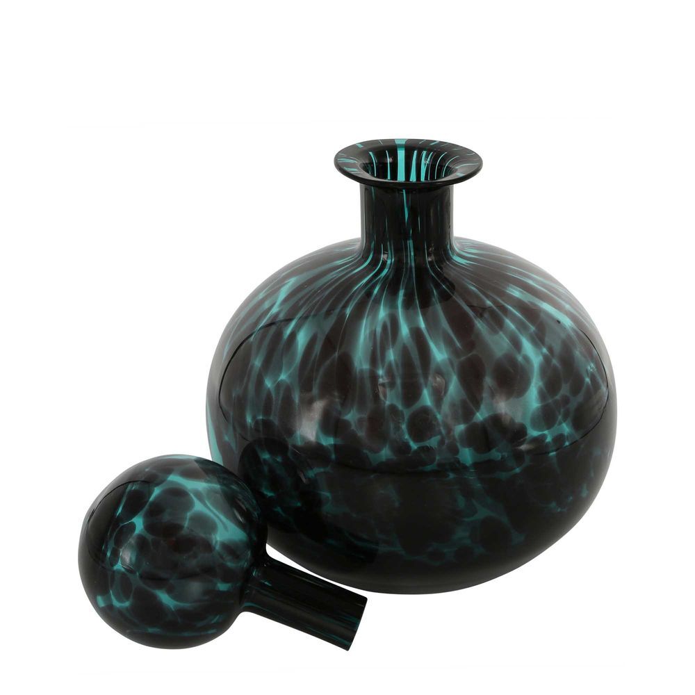 Belle Jasper Glass Bottle Round 28.5cm Decorative Accent Home Decor Verdigris — image 2