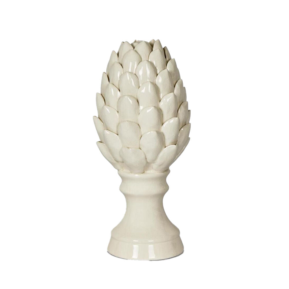 Belle Ceramic Artichoke Sculpture/Ornament Home Decor Tall 15x32cm — White