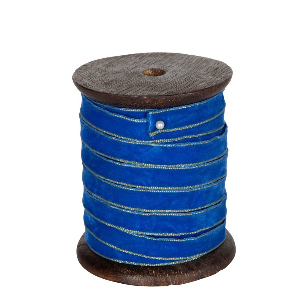 Belle Luxe Gold Edge 10m Ribbon Roll Art/Craft Stationery/Gift Wrapping Blue — image 2