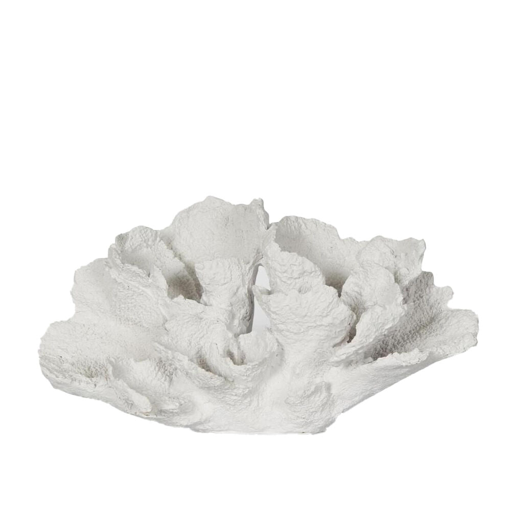 Belle Polyresin Laguna Coral Sculpture/Ornament Home Decor 26.5x14.5cm White