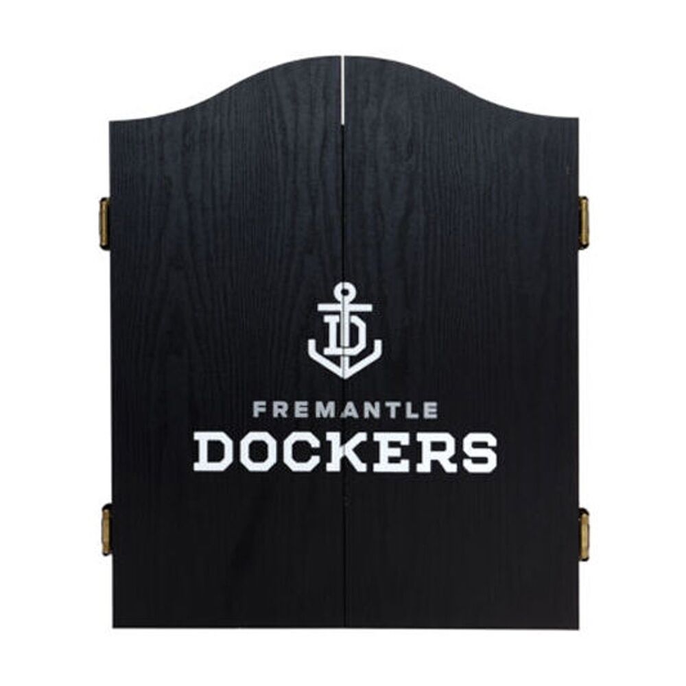 Afl Dartboard and Cabinet Set Black Finish Fremantle Dockers Team Design — image 2